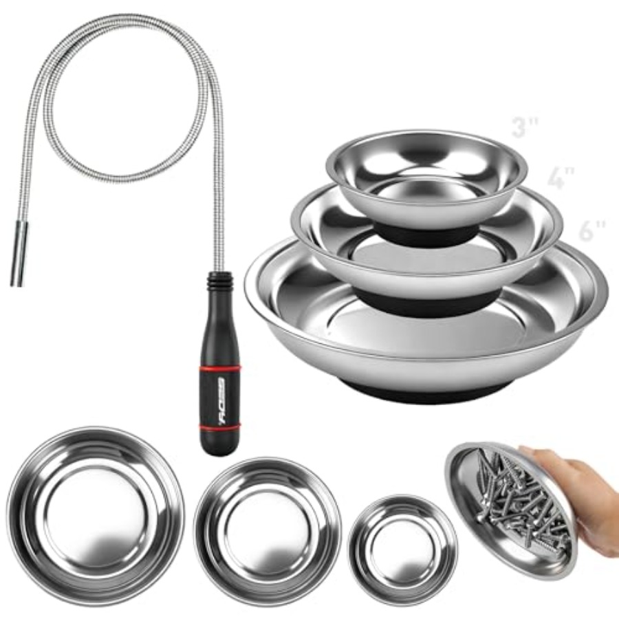 Magnetic Parts Tray - Telescoping Magnetic Pickup Tool with 3in