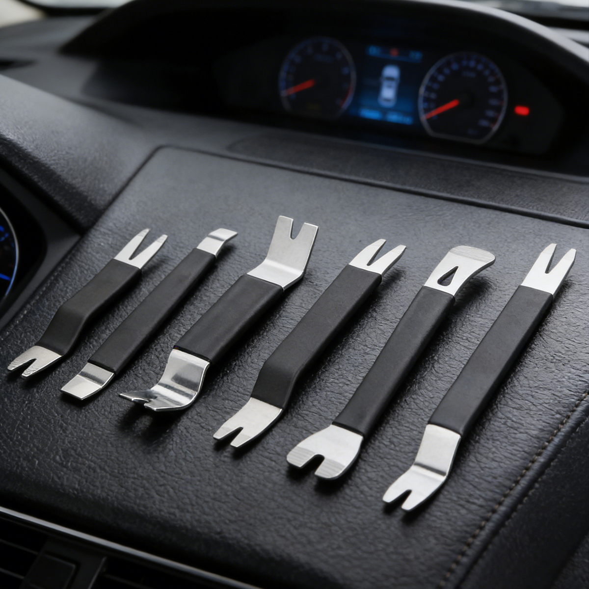 Tools In Mechanic Workshop - Car Trim Removal Tool Stainless Steel