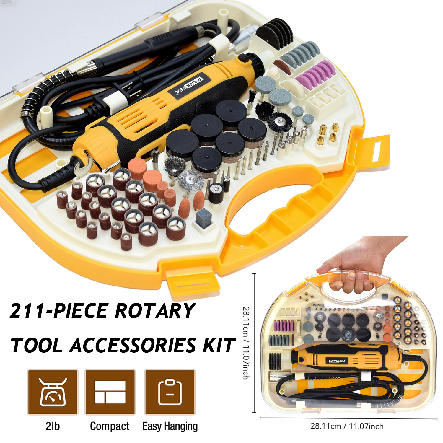 Workshop Tools Diy - Rotary Tool Kit, Equipped With Flex