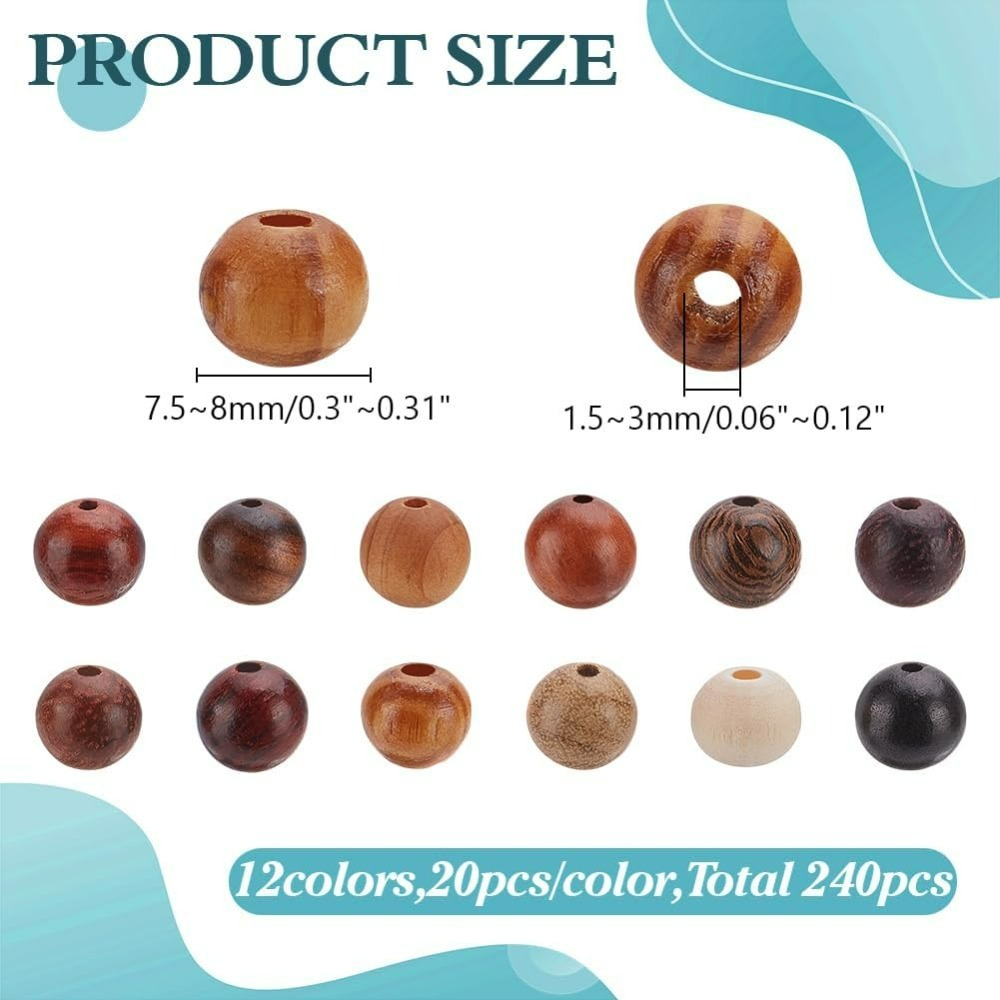 240Pcs 12 Colors Wood Round Be - Workshop Tools Diy 리뷰 및 가격