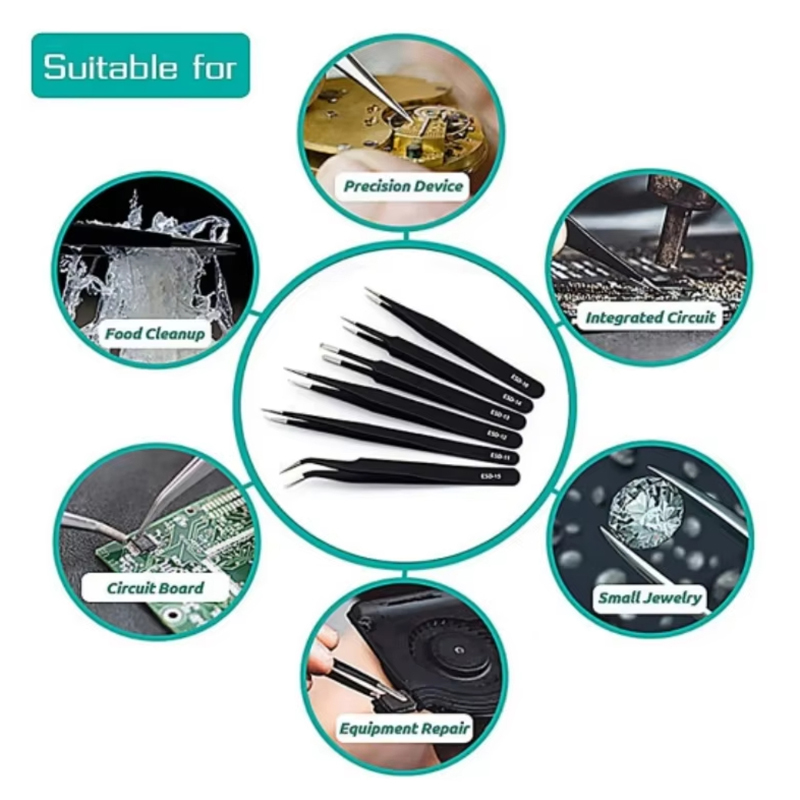 Stainless Steel Black Tweezers - Maintenance Workshop Tools 리뷰 및 가격